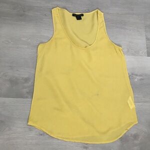 French Connection Womens Silk Tank Yellow Chiffon Pullover Womens 4